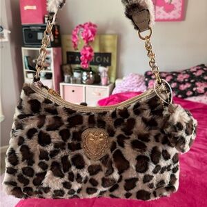 Juicy Couture Animal Print Faux Fur Shoulder Bag